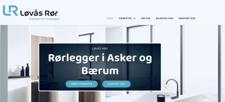 Løvås Rør nettside forside